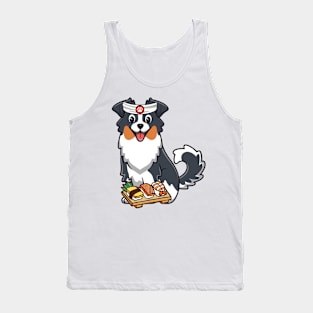 Funny Collie dog is a sushi chef Tank Top